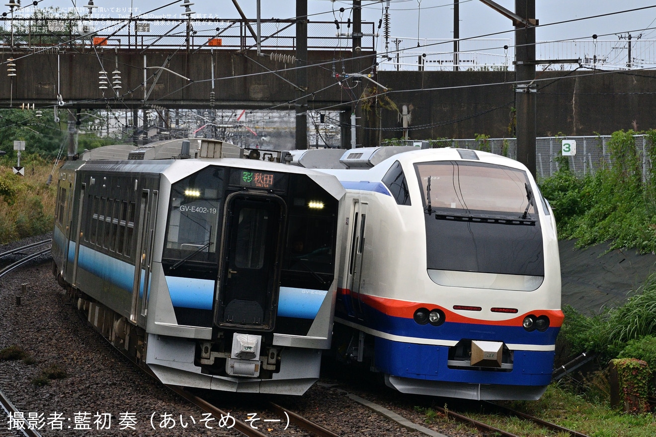 【JR東】E653系H-203編成秋田総合車両センター出場試運転の拡大写真