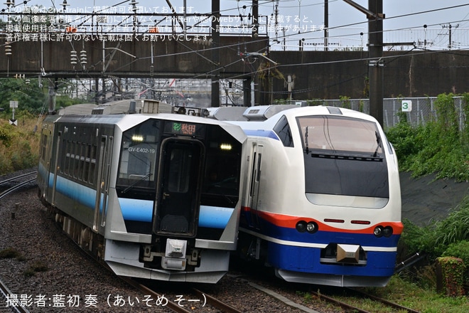 【JR東】E653系H-203編成秋田総合車両センター出場試運転を不明で撮影した写真