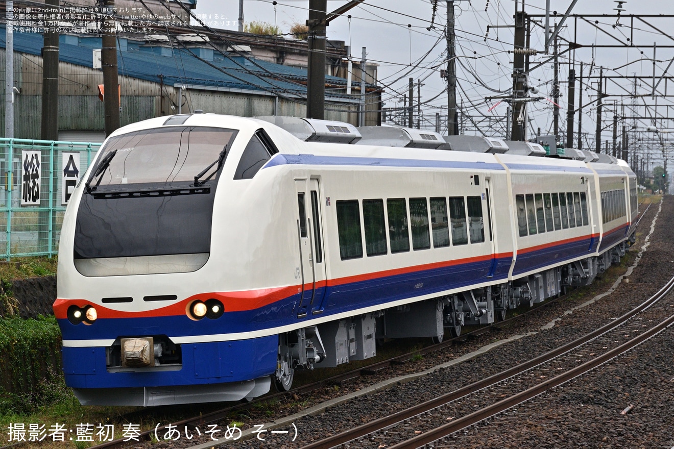 【JR東】E653系H-203編成秋田総合車両センター出場試運転の拡大写真