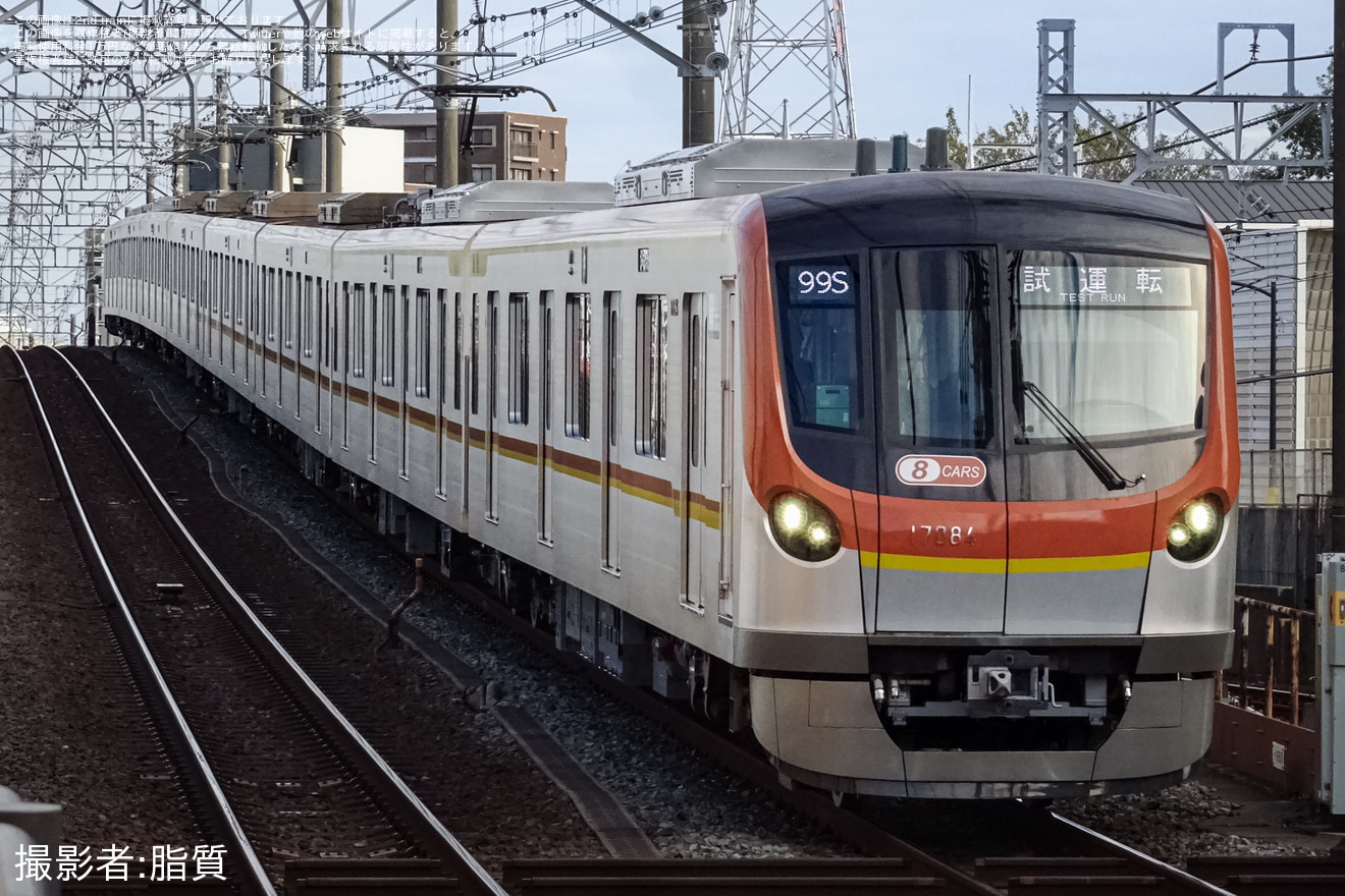 【メトロ】17000系17184F綾瀬工場出場に伴う試運転の拡大写真