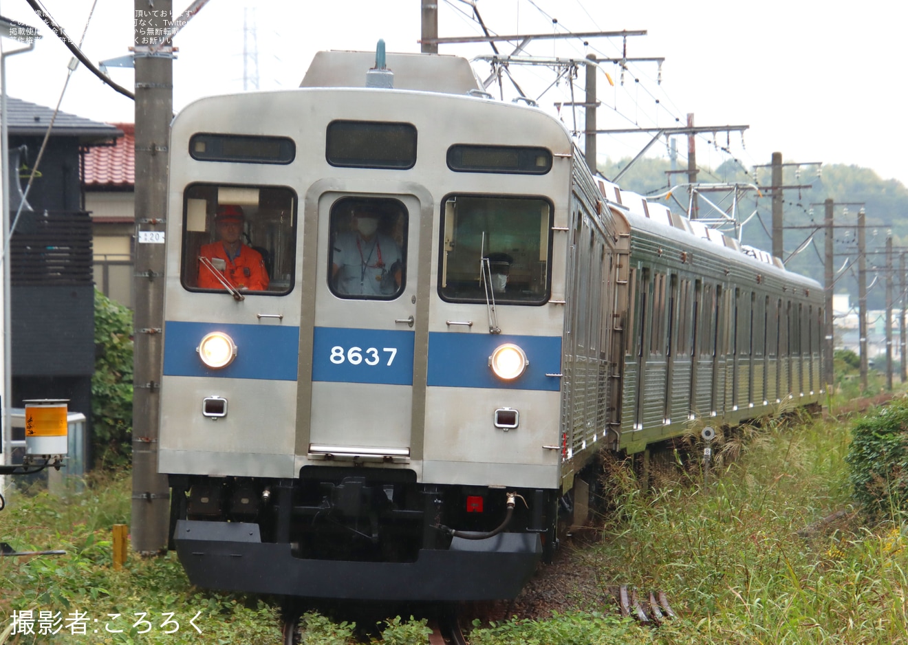 【東急】8500系8637Fが長津田車両工場から長津田検車区へ回送の拡大写真