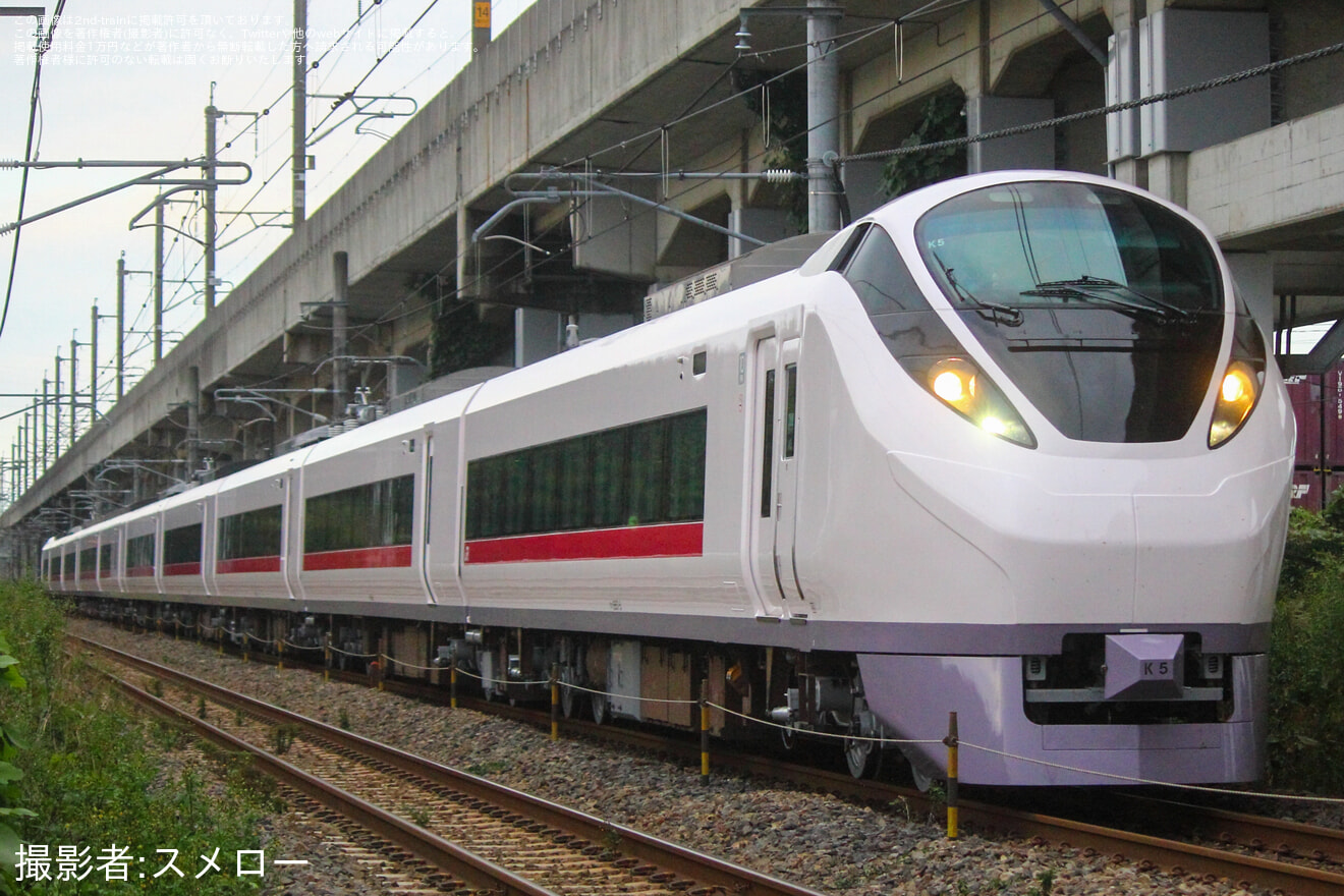 【JR東】E657系K5編成郡山総合車両センター出場回送(202410)の拡大写真