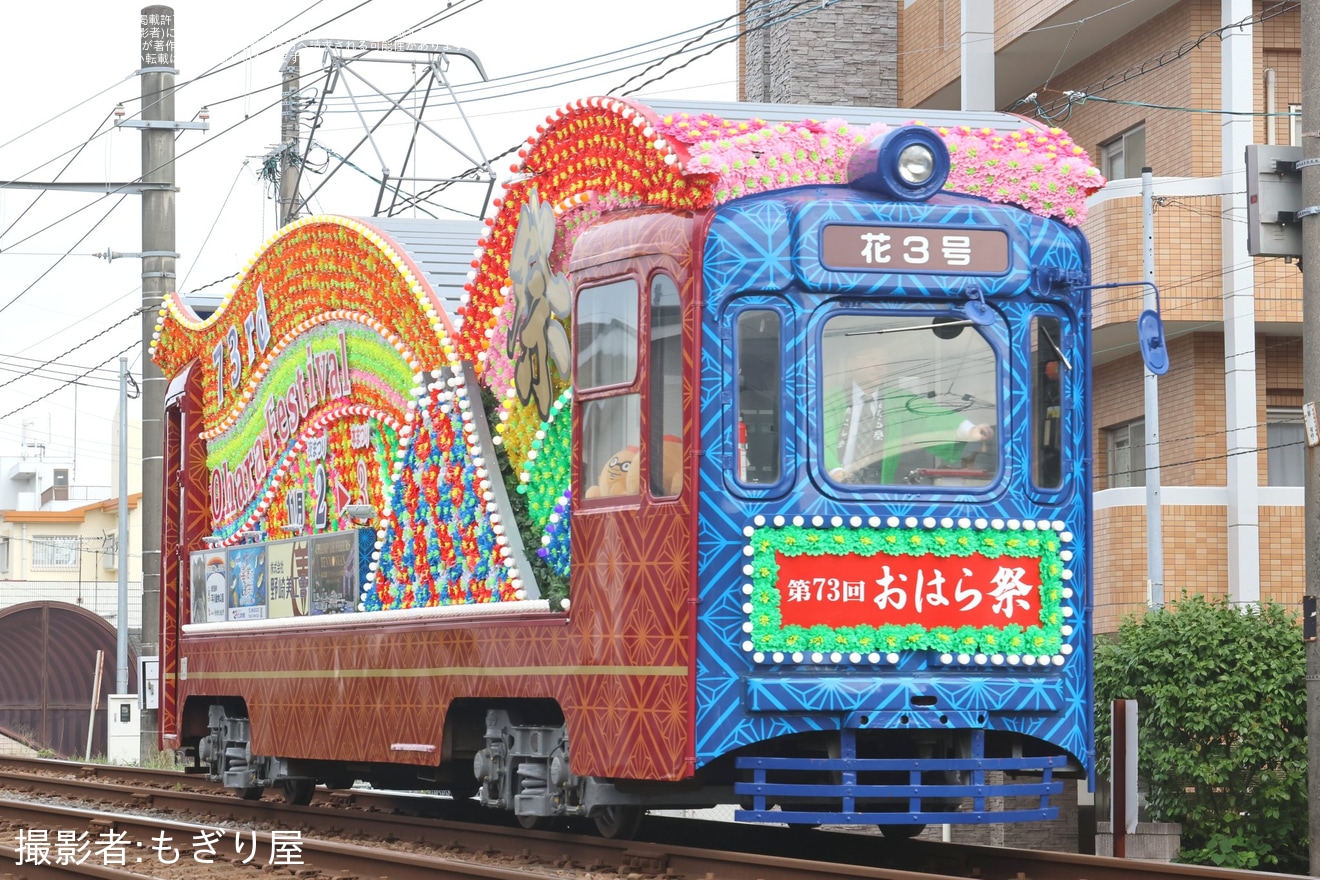 【鹿市交】おはら祭「花電車」を運行・観覧用留置実施の拡大写真