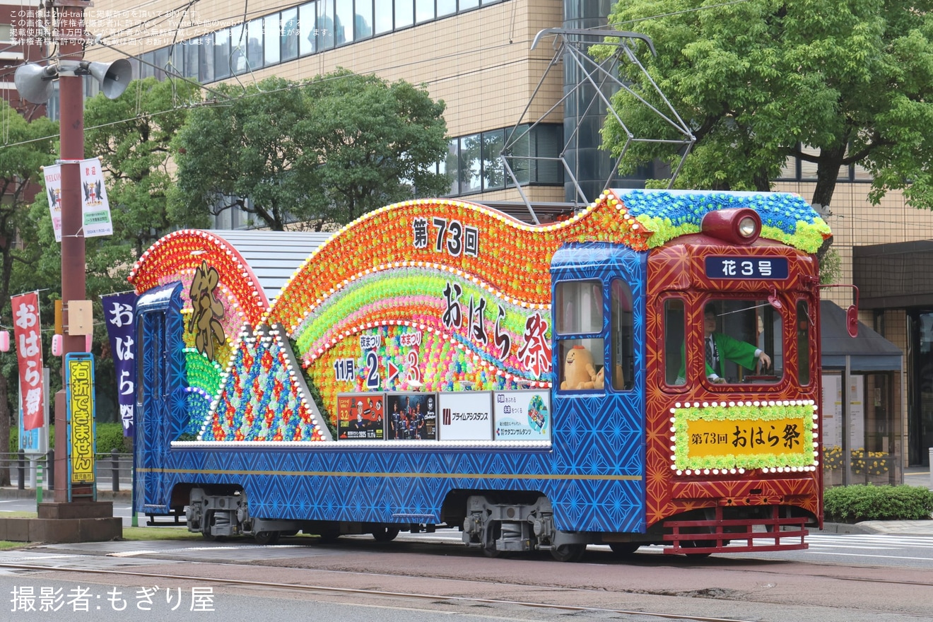 【鹿市交】おはら祭「花電車」を運行・観覧用留置実施の拡大写真