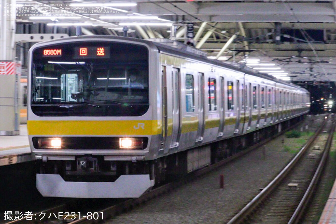 【JR東】E231系ミツB12編成車輪転削返却回送の拡大写真