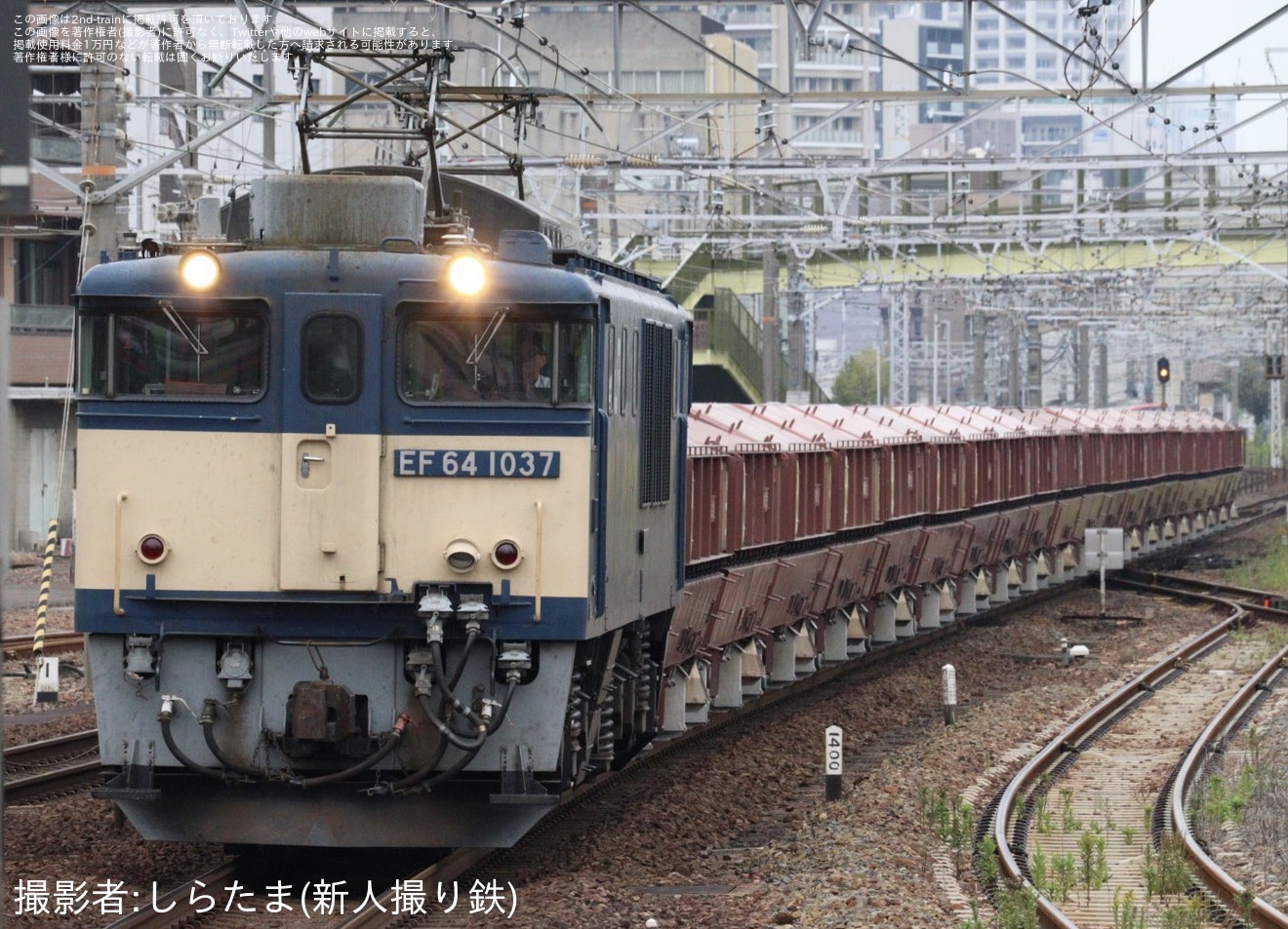 【JR貨】EF64-1037が5780レ(赤ホキ)運用にの拡大写真