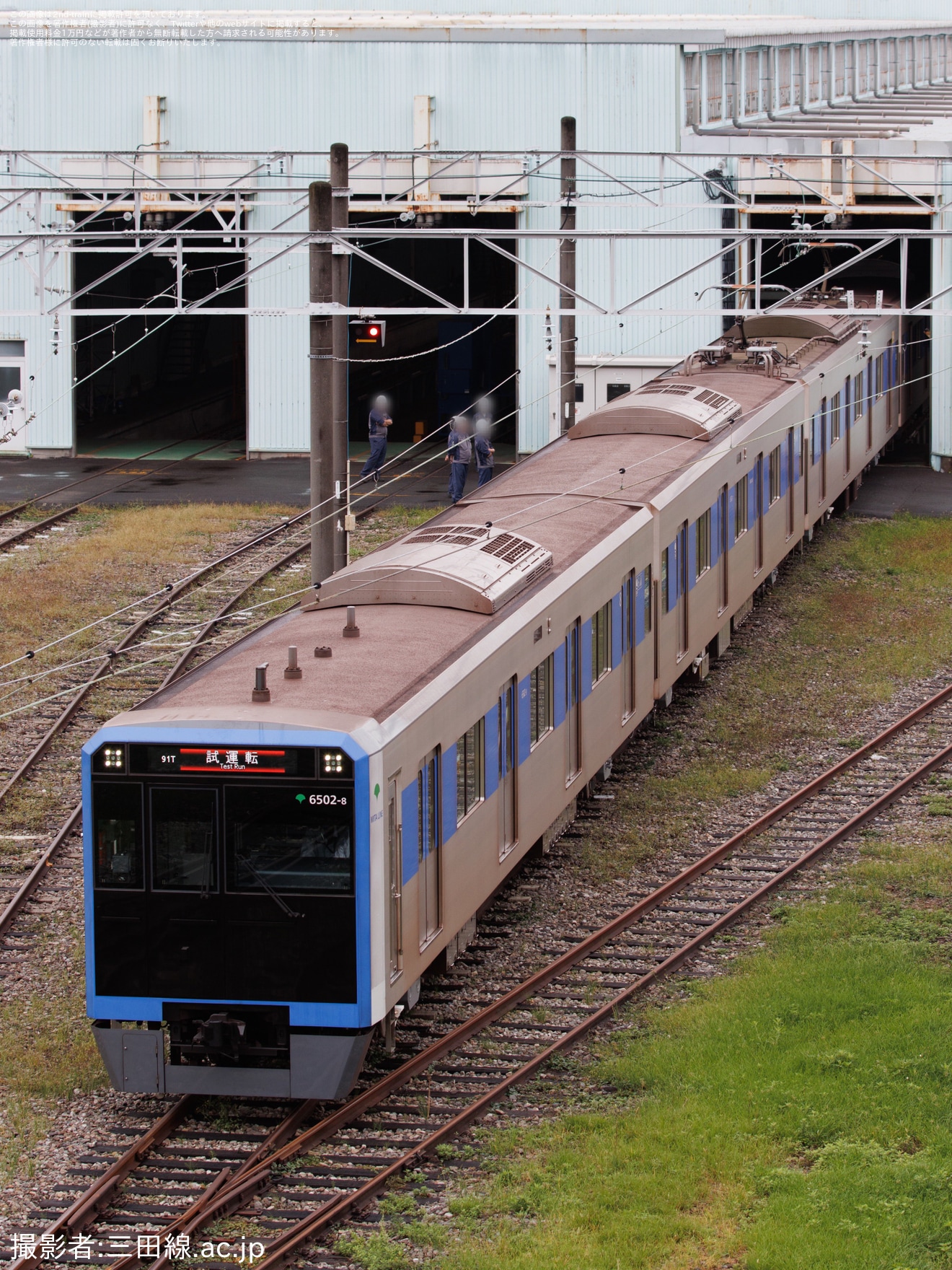 【都営】6500形6502編成志村車両検修場出場試運転の拡大写真