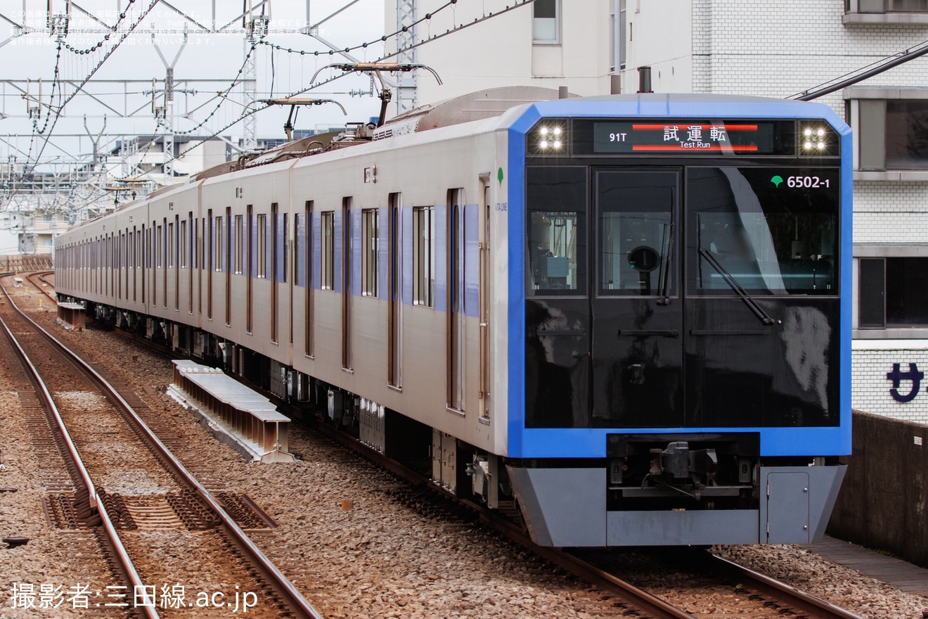 【都営】6500形6502編成志村車両検修場出場試運転の拡大写真