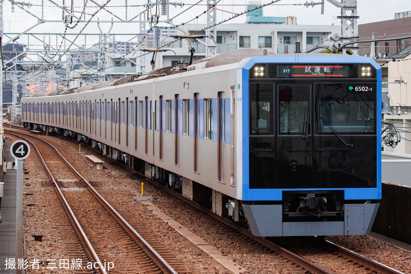 【都営】6500形6502編成志村車両検修場出場試運転の拡大写真