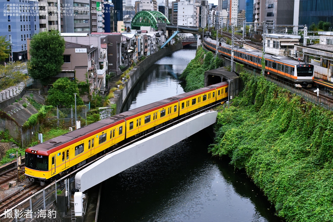 【メトロ】1000系1117F空調修繕に伴う小石川入場の拡大写真