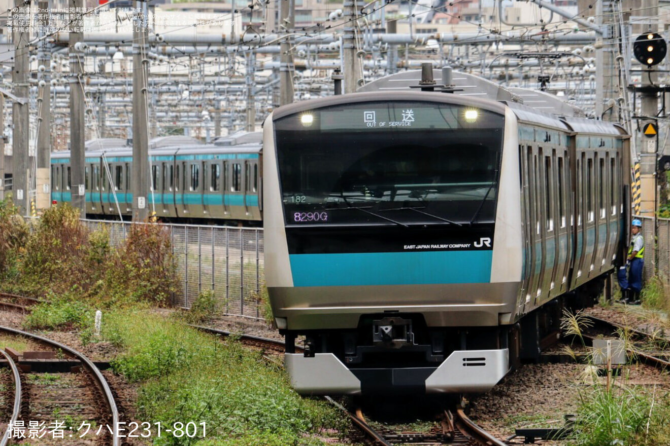 【JR東】E233系サイ182編成東京総合車両センター出場回送の拡大写真