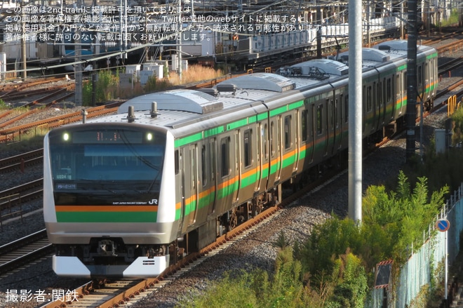 【JR東】E233系U224編成東京総合車両センター出場回送を不明で撮影した写真