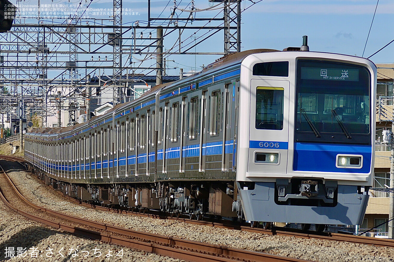 【西武】6000系6106F武蔵丘車両検修場出場試運転の拡大写真