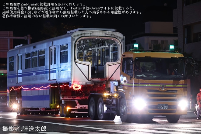 【大モノ】1000系1101Fが廃車のため陸送を不明で撮影した写真