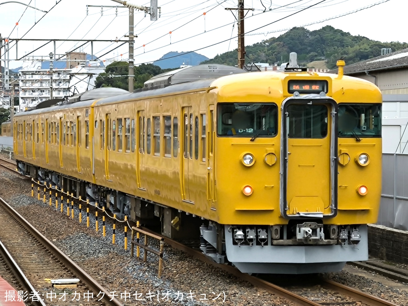 【JR西】115系D-12編成下関総合車両所本所構内試運転の拡大写真