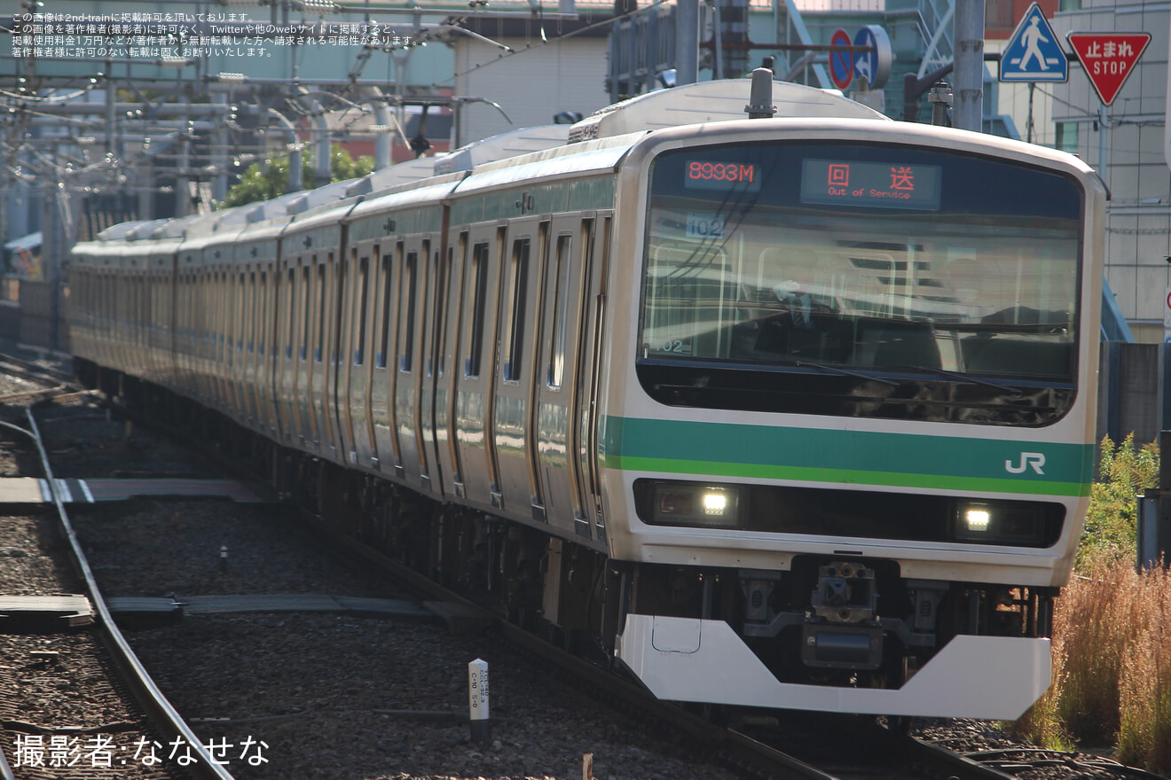 【JR東】E231系マト102編成 東京総合車両センター出場の拡大写真