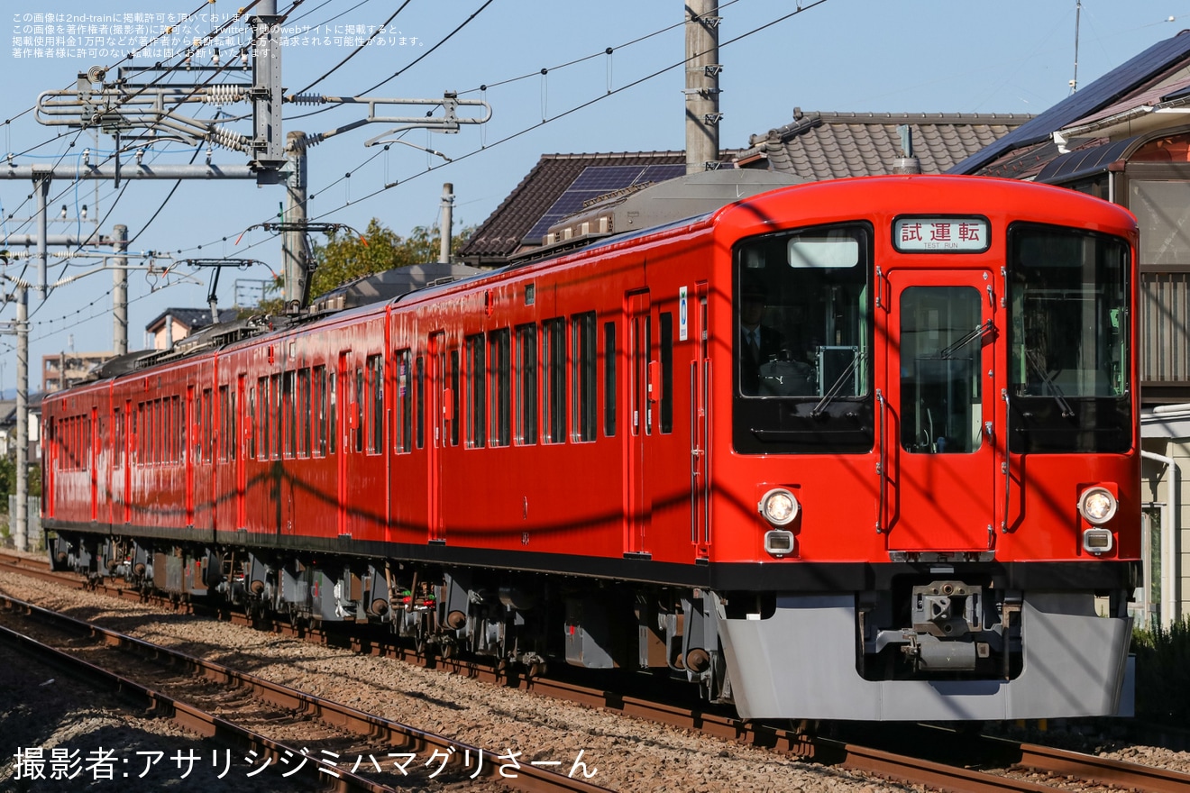 【西武】塗装変更した4000系4017F武蔵丘車両検修場出場試運転の拡大写真