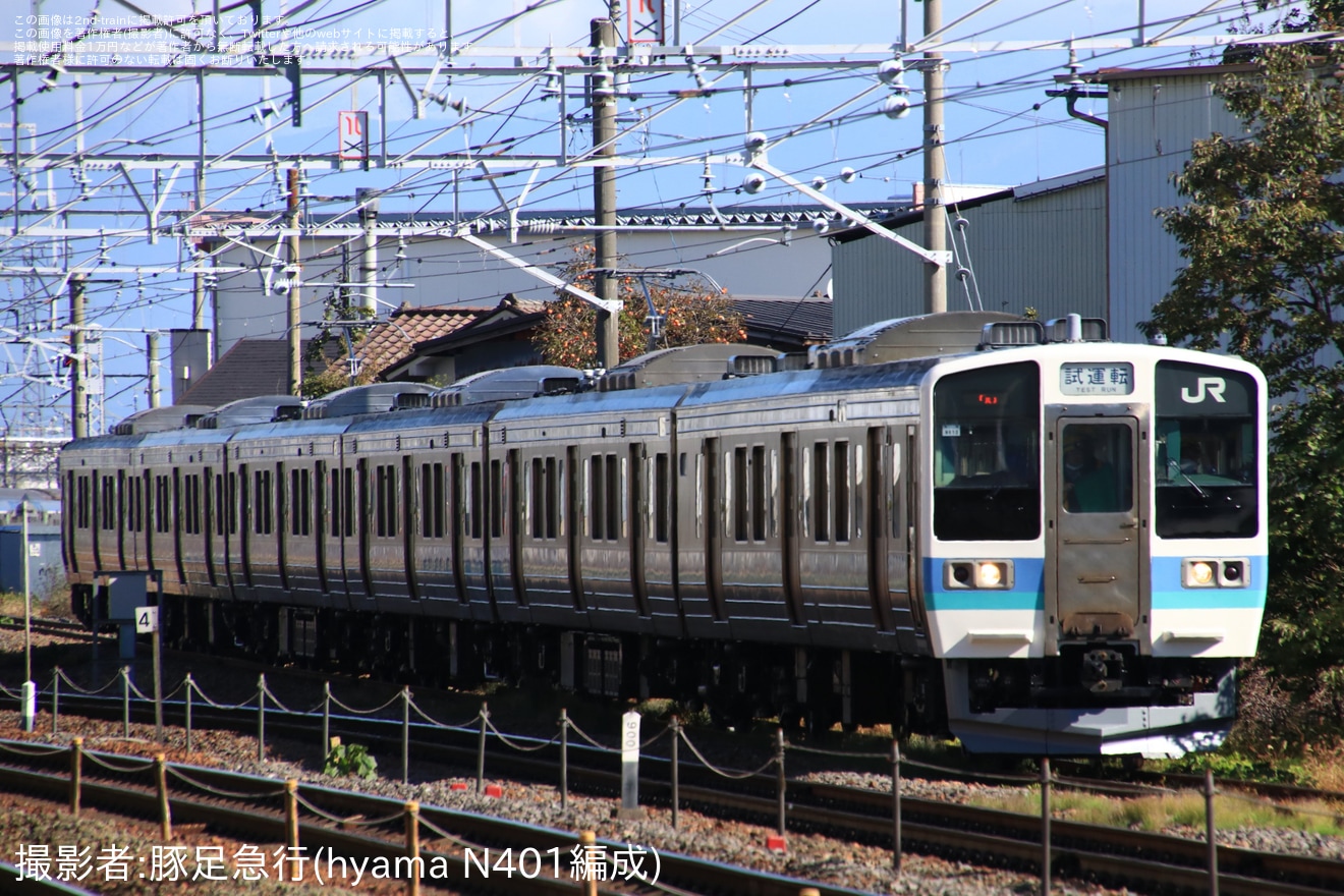 【JR東】211系N613編成長野総合車両センター構内試運転の拡大写真