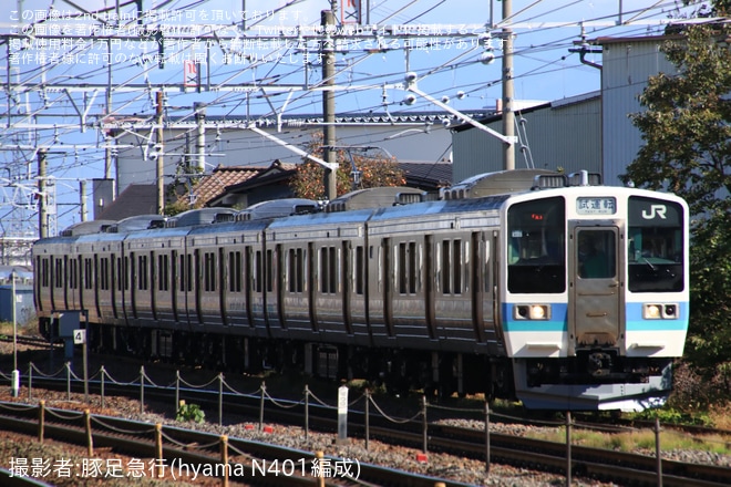 【JR東】211系N613編成長野総合車両センター構内試運転を不明で撮影した写真