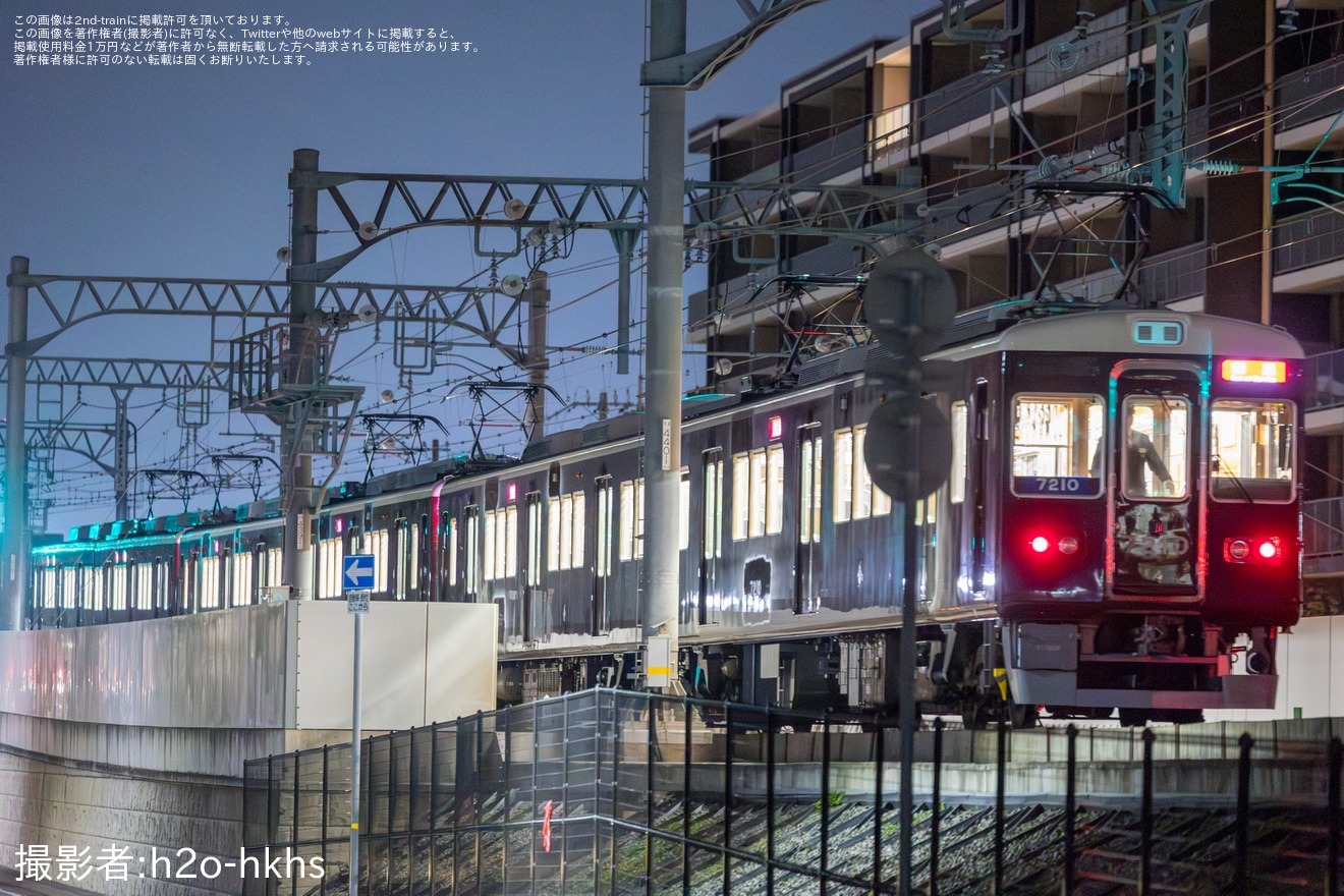 【能勢電】7200系7210F(7210x2R)+7211F(7211x2R)尼崎工場から回送の拡大写真