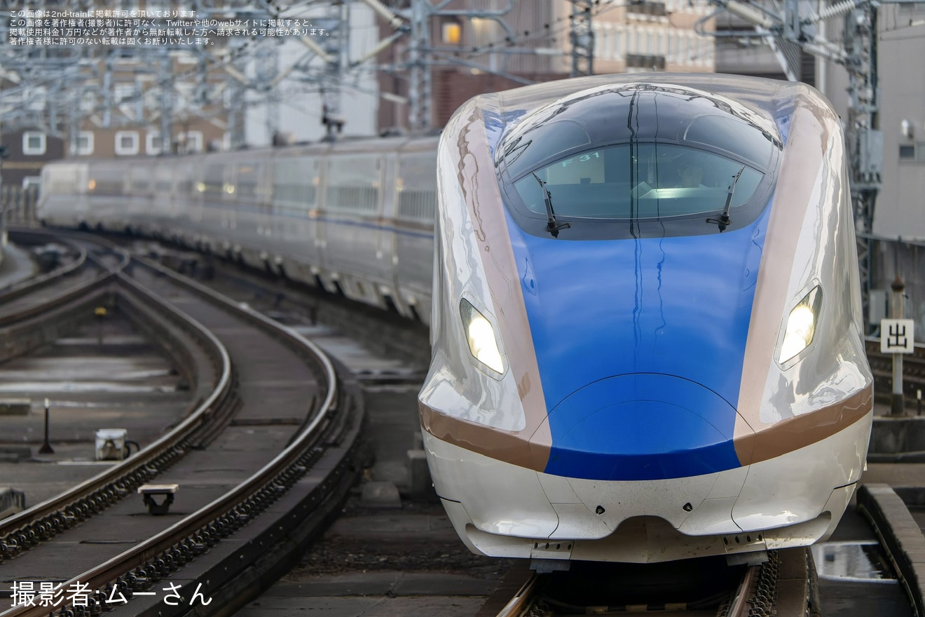 【JR東】E7系F31編成新幹線総合車両センター出場試運転(202411)の拡大写真