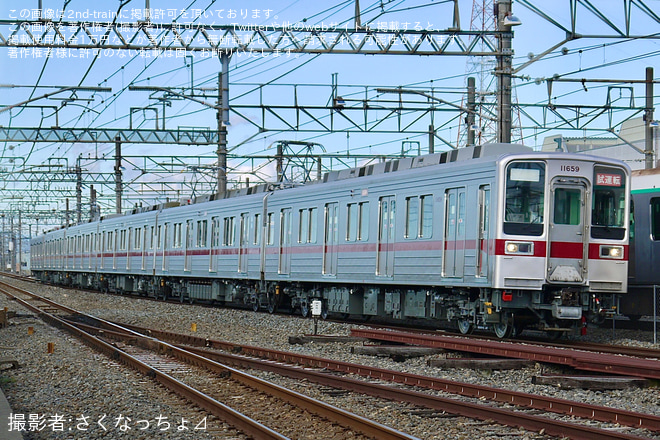 【東武】10030型11659F南栗橋工場出場試運転を不明で撮影した写真