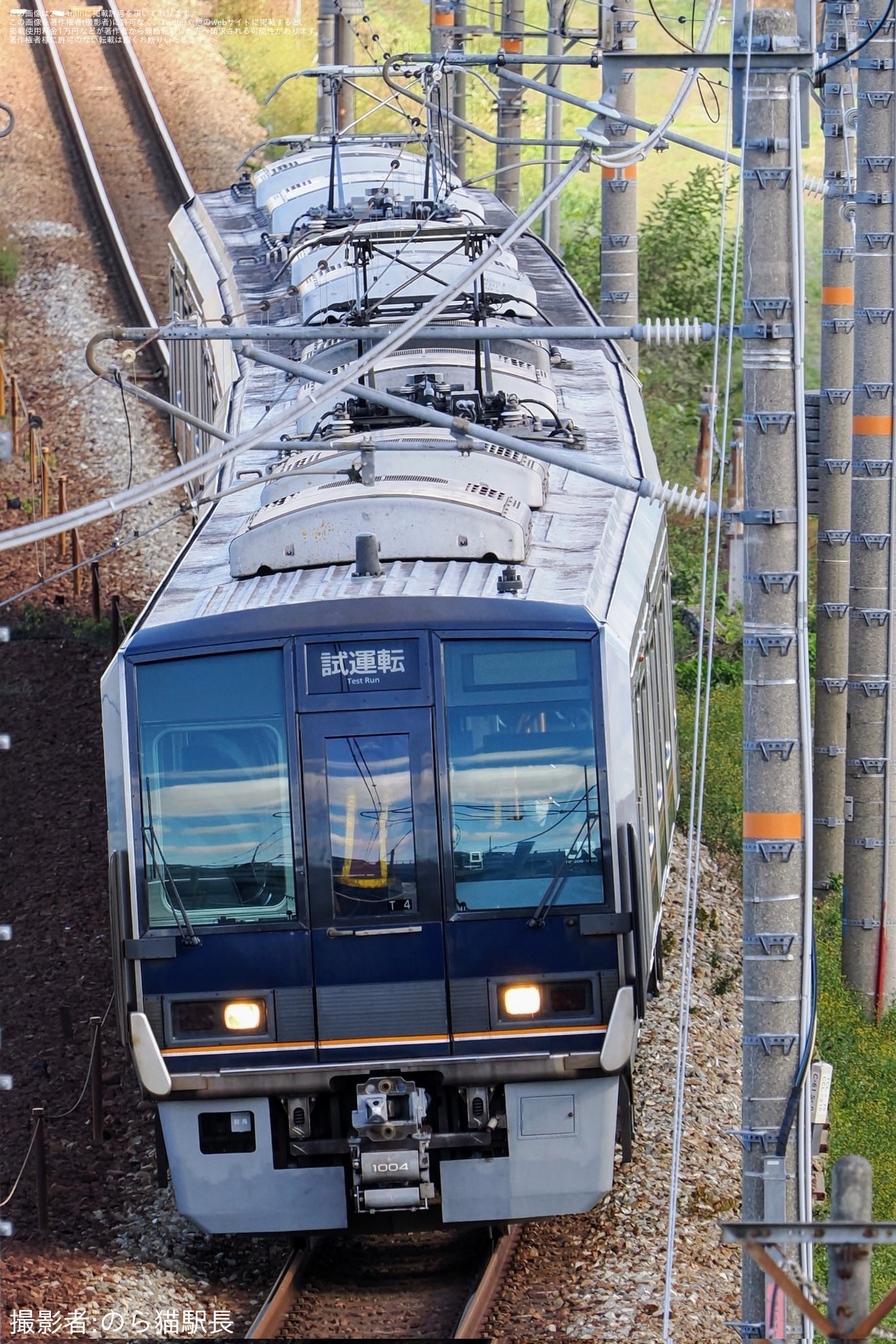 【JR西】207系T4編成網干総合車両所本所出場試運転(202411)の拡大写真