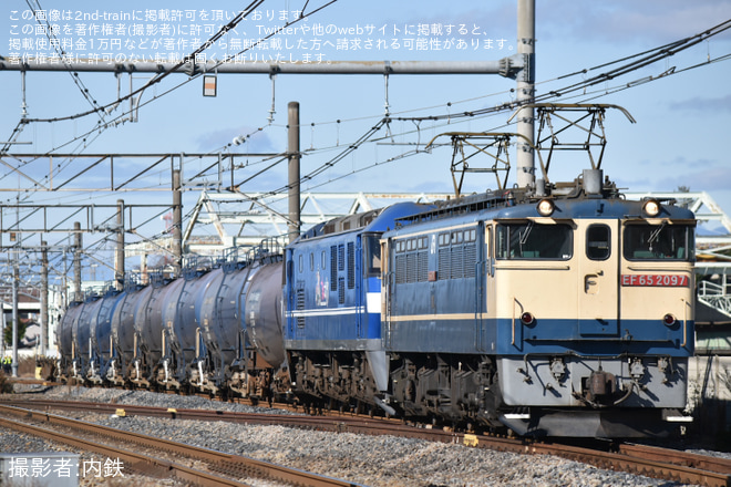 【JR貨】EF65-2097が8764レを代走を岡部～深谷間で撮影した写真