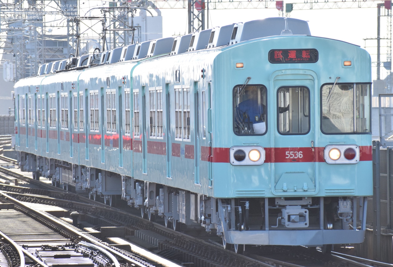 【西鉄】白Hゴムだった5000形5136F筑紫車両基地出場試運転の拡大写真