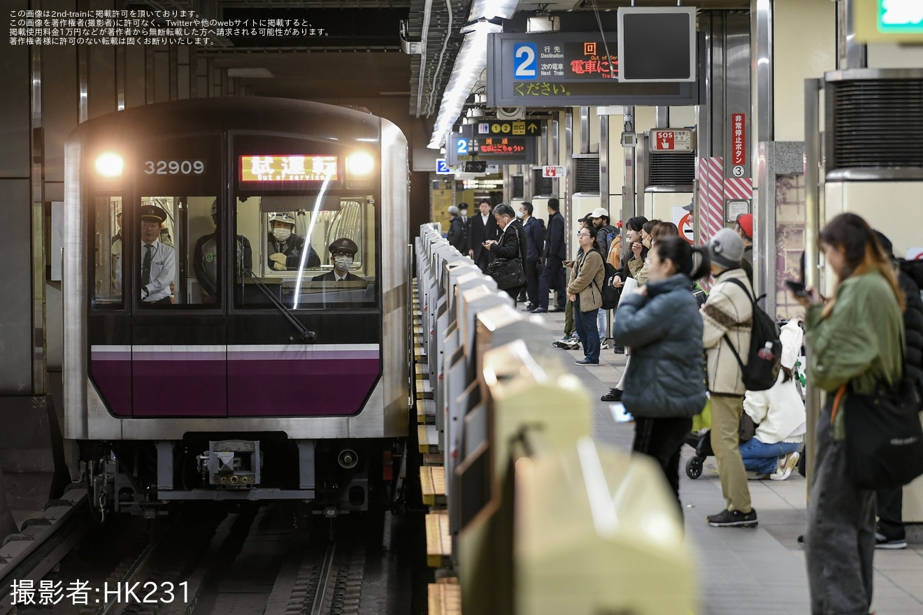 【大阪メトロ】30000系32609F緑木検車場出場試運転の拡大写真