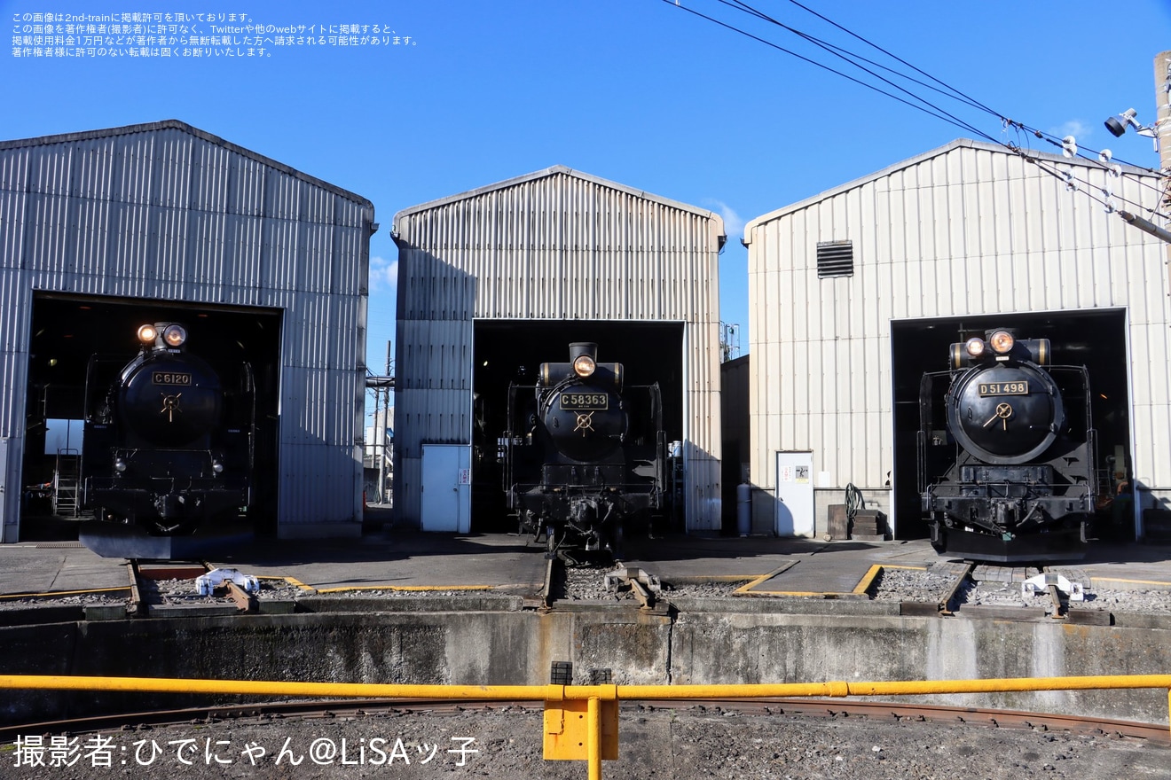 【JR東】ぐんま車両センター「蒸気機関車3両並び撮影会」開催の拡大写真