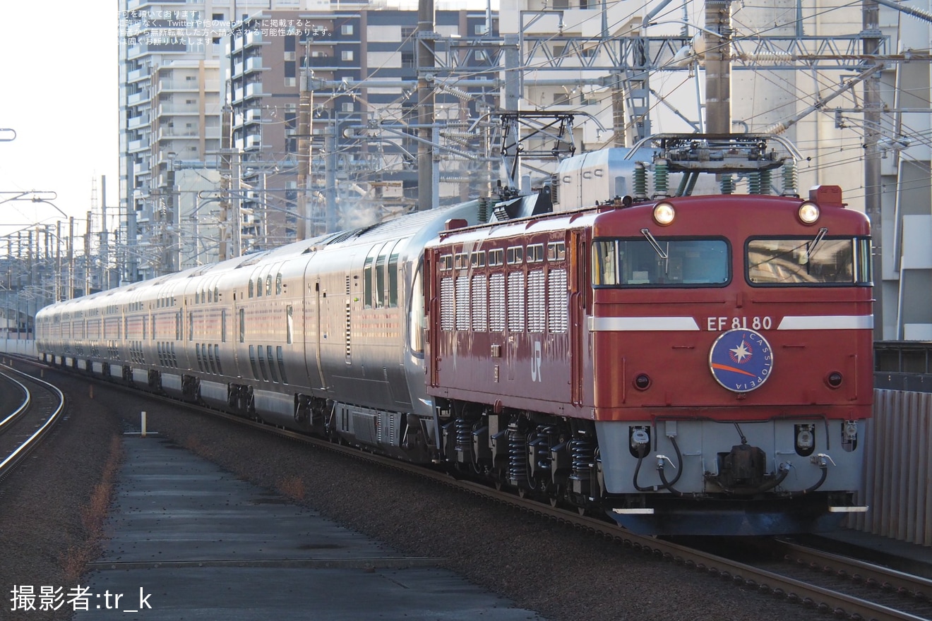 【JR東】EF81-80牽引仙台行きカシオペア紀行運転(20241124)の拡大写真