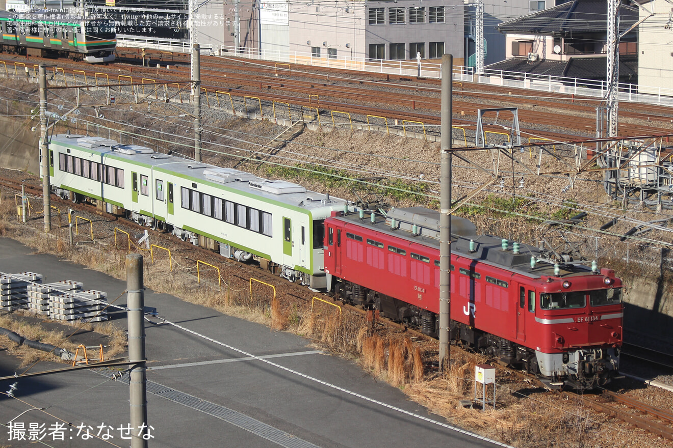 【JR東】キハ111-205+キハ112-205 郡山総合車両センター出場配給の拡大写真