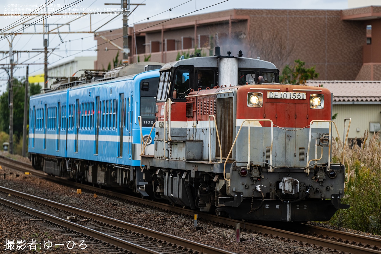 【近江】「近江鉄道100形」展示を終えて甲種輸送の拡大写真