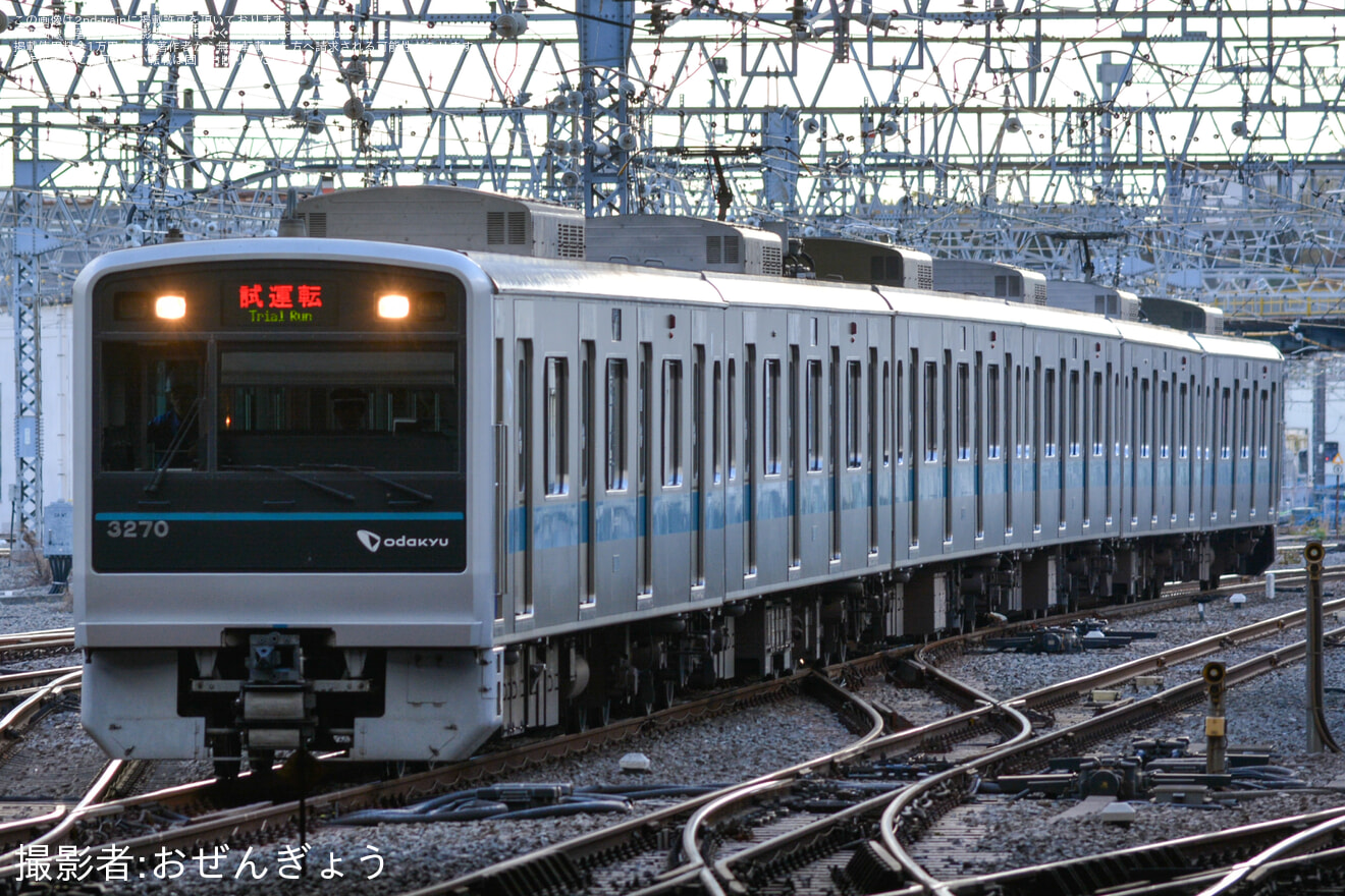 【小田急】3000形3270F(3270×6)空気バネベローズ交換試運転の拡大写真