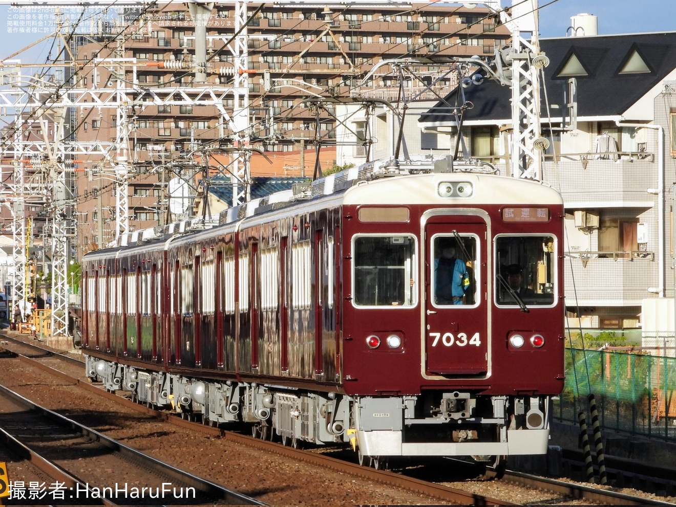 【阪急】7000系7034F+7035F(7034×4R)が試運転の拡大写真