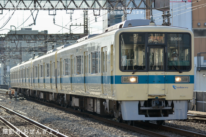 【小田急】8000形8066F(8066×4)団体専用列車を本厚木駅で撮影した写真