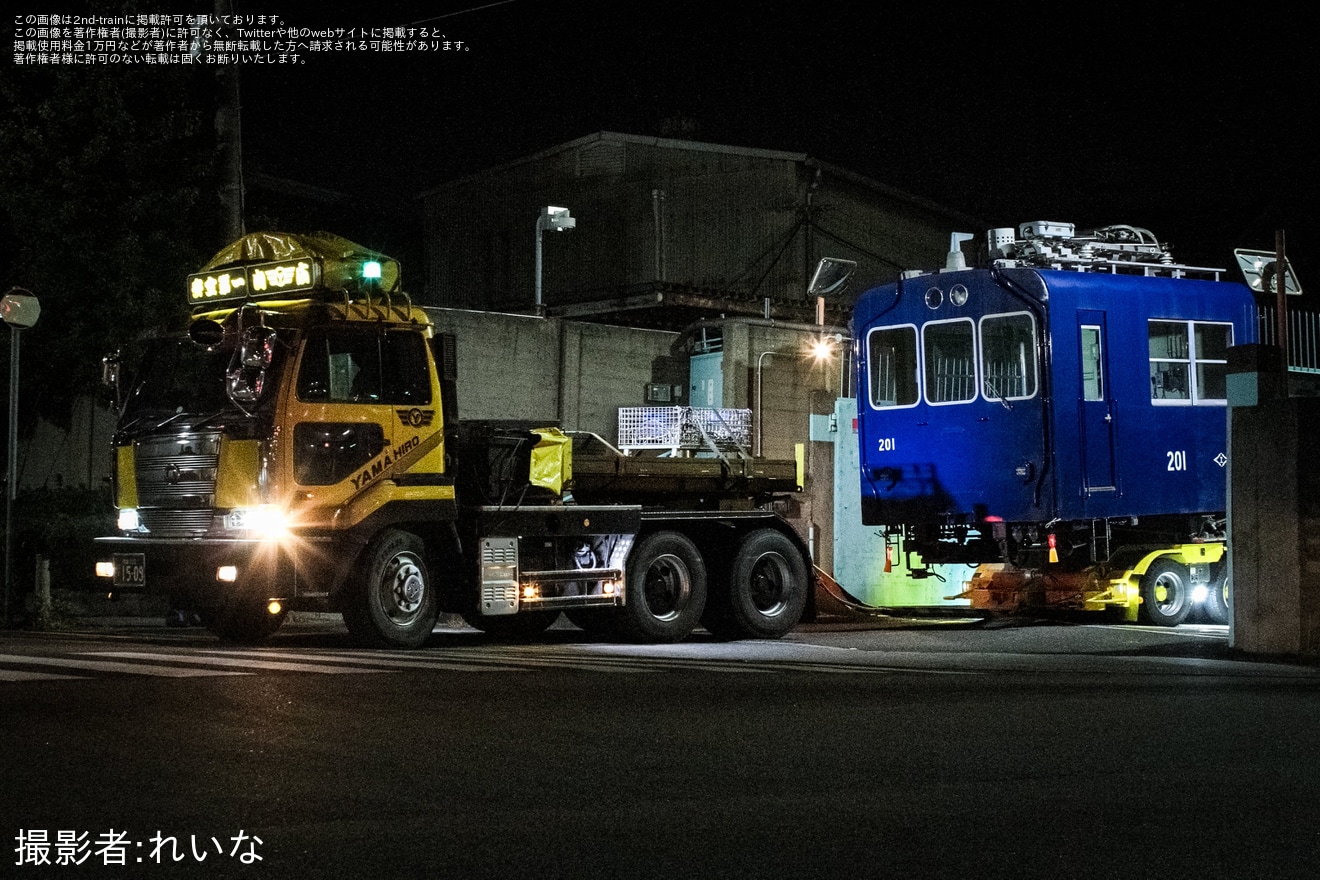 【阪神】201-202型電動貨車が尼崎工場から陸送の拡大写真