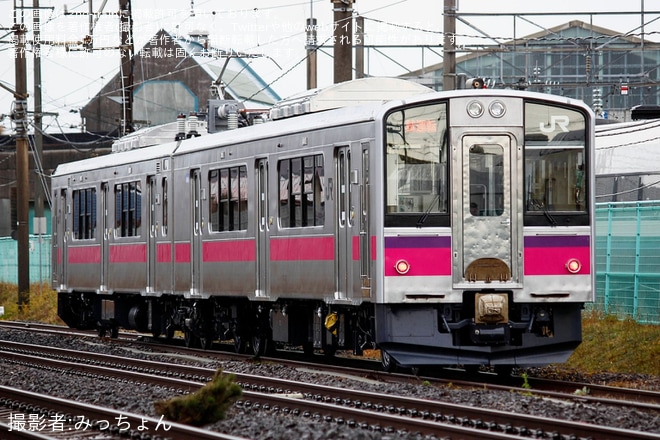 【JR東】701系N25編成秋田総合車両センター出場を不明で撮影した写真