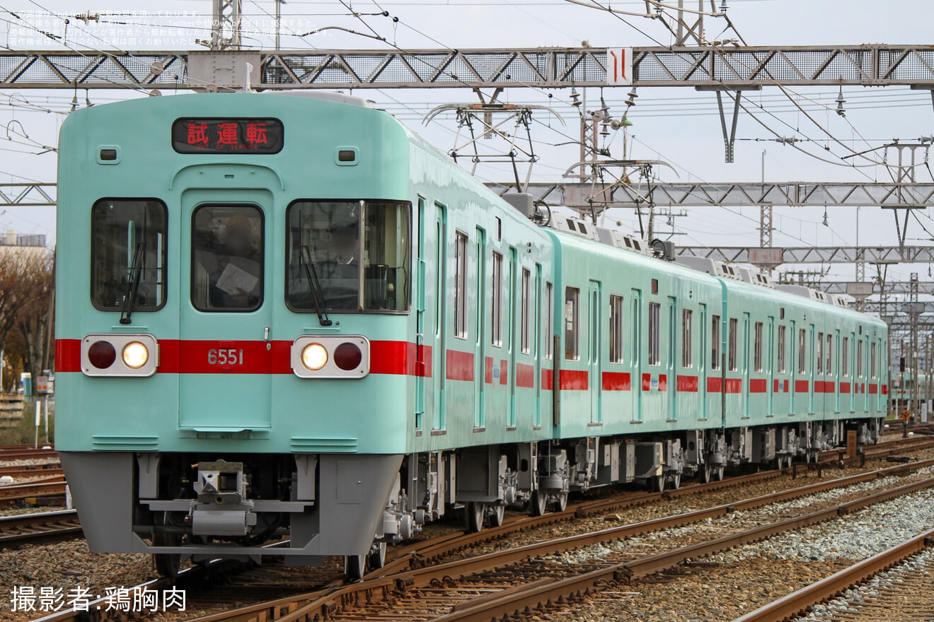 【西鉄】6050形6051F筑紫車両基地出場試運転の拡大写真