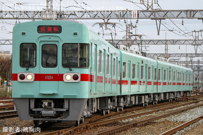 【西鉄】6050形6051F筑紫車両基地出場試運転を筑紫〜津古で撮影した写真