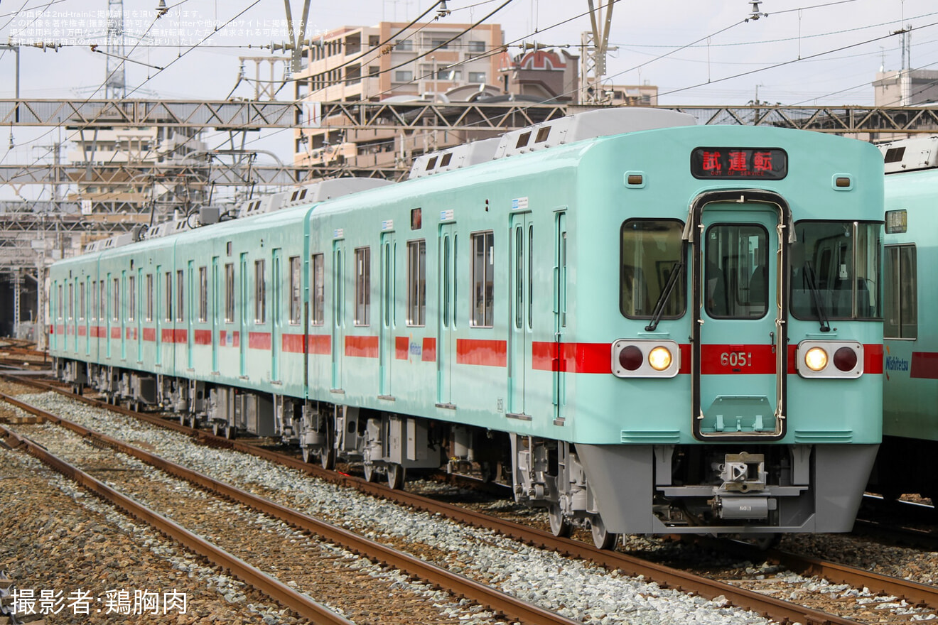 【西鉄】6050形6051F筑紫車両基地出場試運転の拡大写真