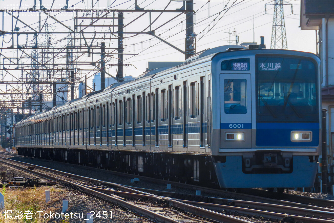 【西武】6000系6101Fが第1601列車(新宿線快急)に充当の拡大写真