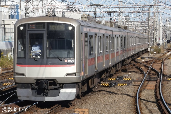 【東急】5050系4109F長津田車両工場出場試運転を不明で撮影した写真