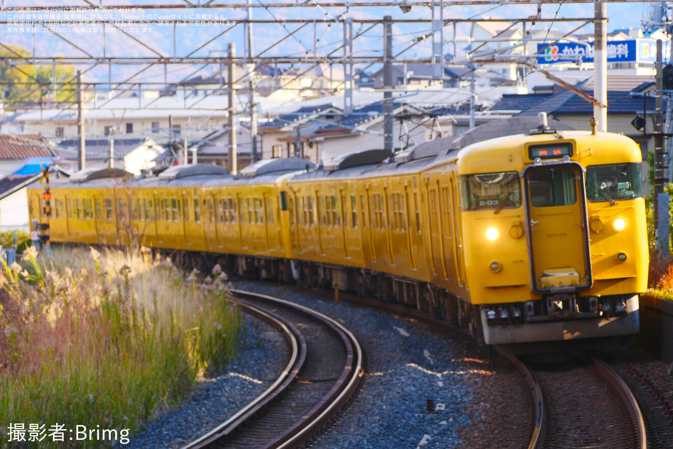 【JR西】115系D-31編成とD-03編成が下関総合車両所本所へ回送の拡大写真