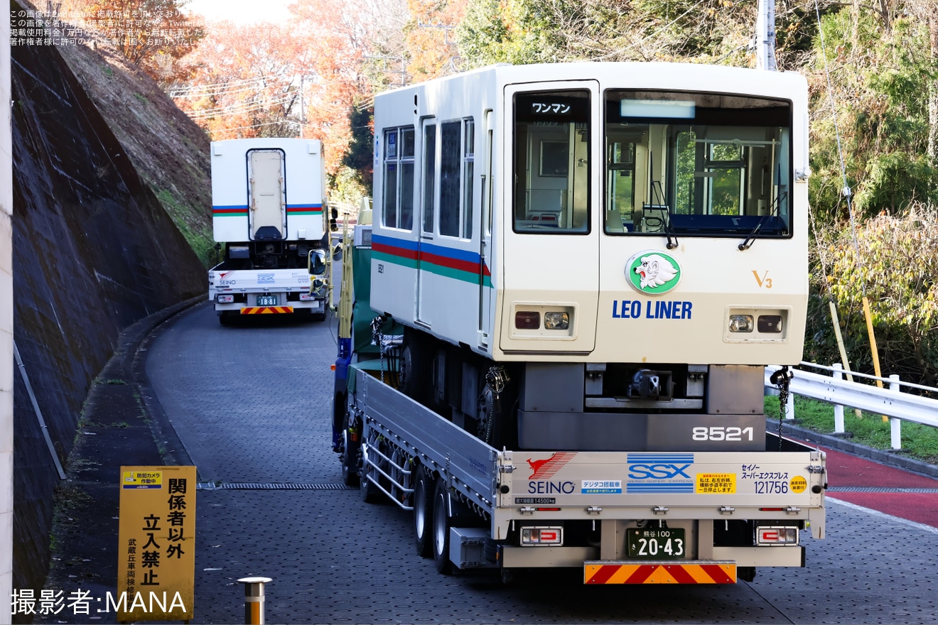 【西武】8500系V3編成 武蔵丘車両検修場入場陸送(2024)の拡大写真