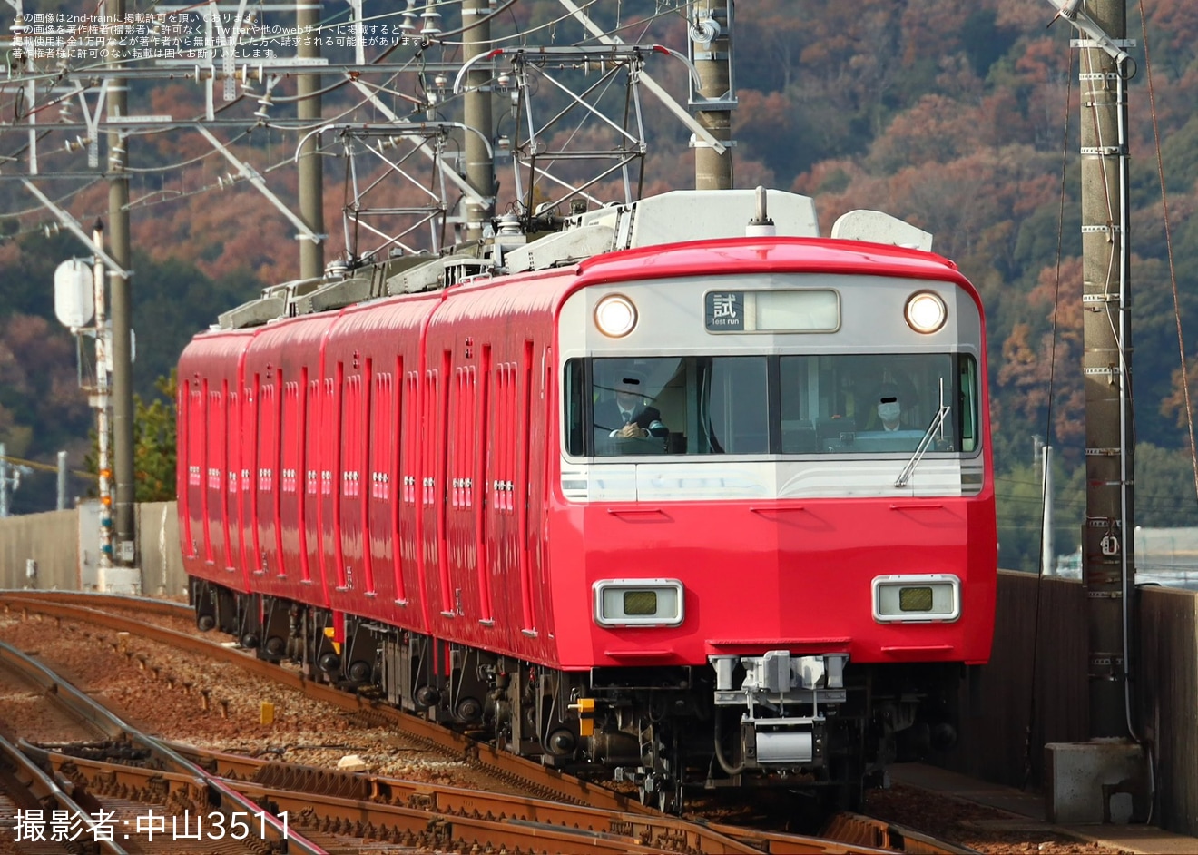 【名鉄】6500系6511F舞木検査場出場試運転 の拡大写真