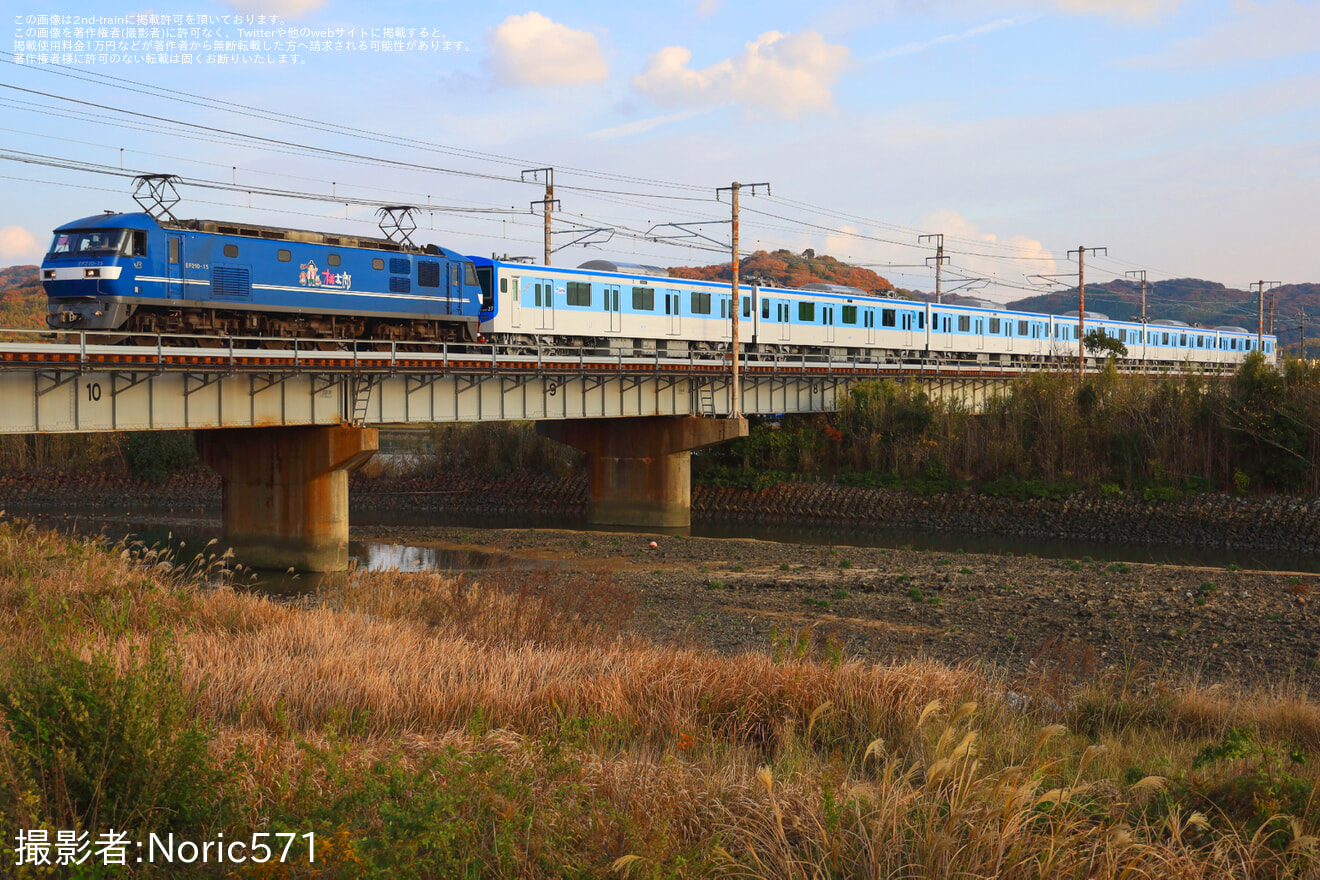 【福市交】新型車両4000系の出場3本目となる4127Fの甲種輸送の拡大写真