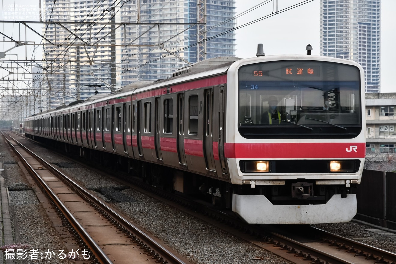 【JR東】209系ケヨ34編成が京葉線で試運転の拡大写真