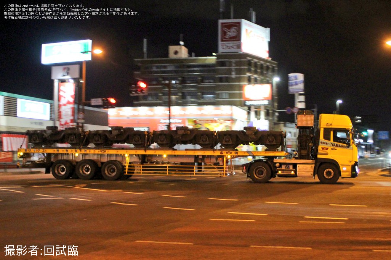 【福市交】1000N系16編成が廃車のため姪浜車両基地から陸送の拡大写真